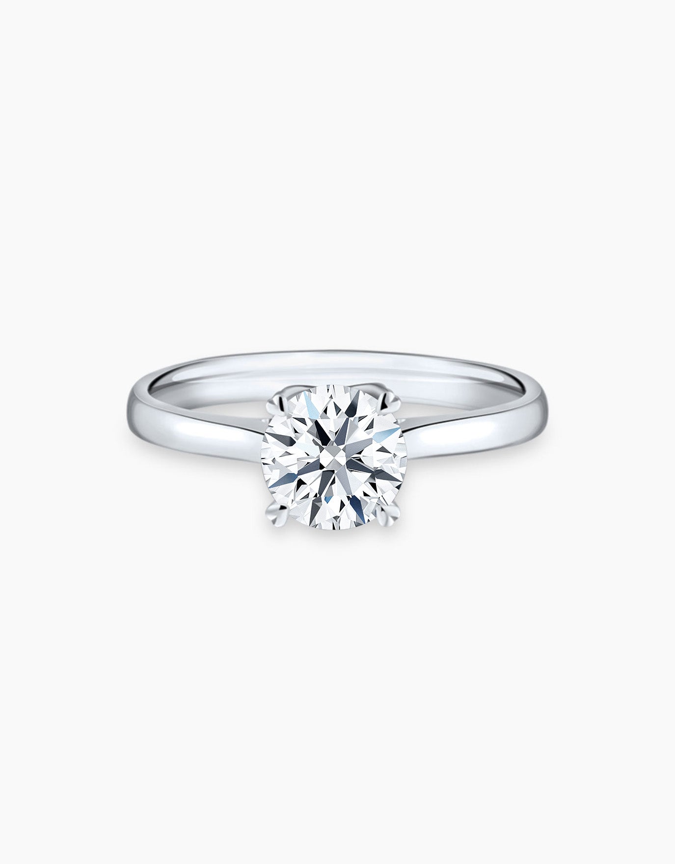 LVC Precieux Armor Solitaire Diamond Ring with Heart Shaped Prongs