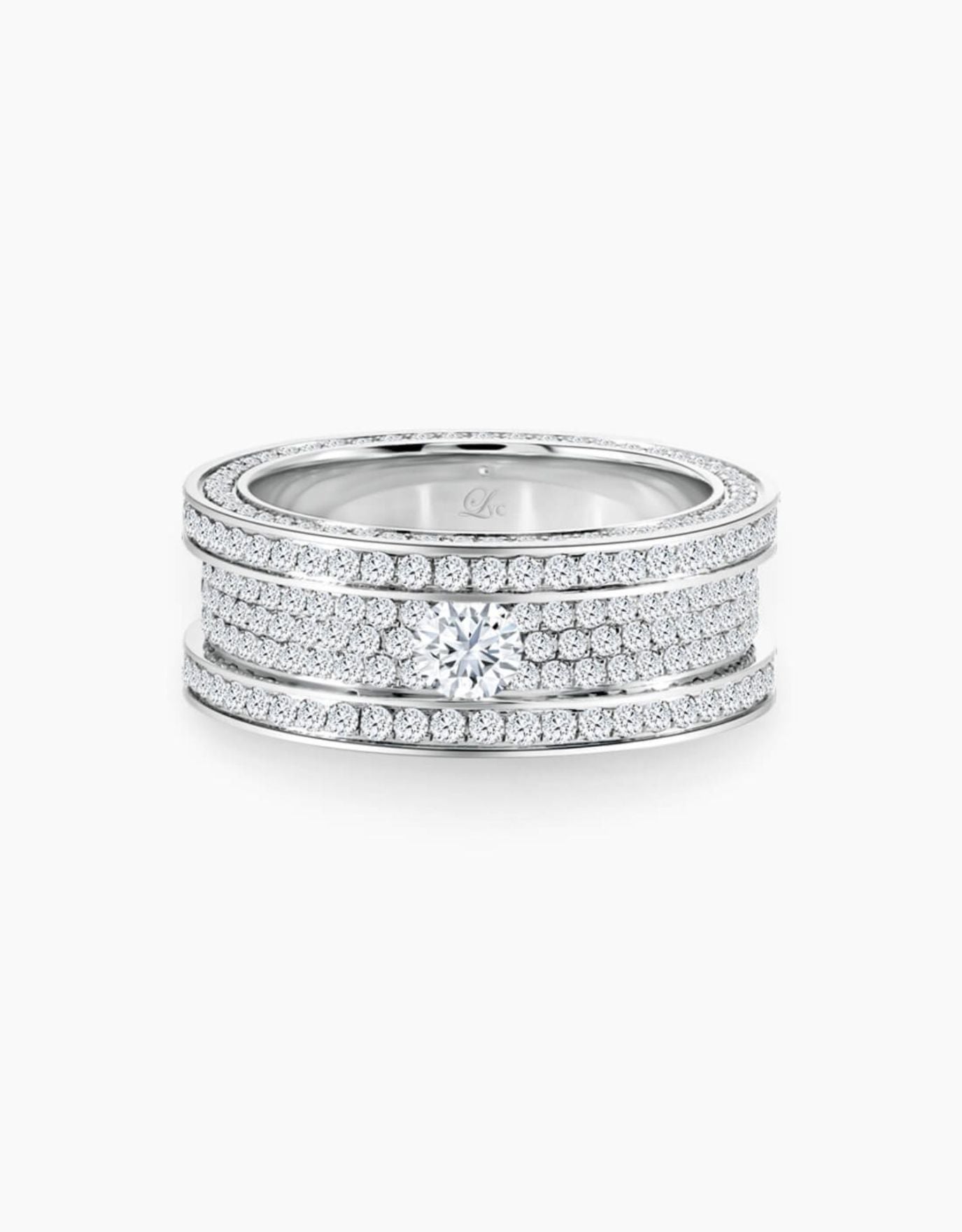LVC Promise Anniversary Wedding Band Full Encrusted with Round Brilliant Diamonds