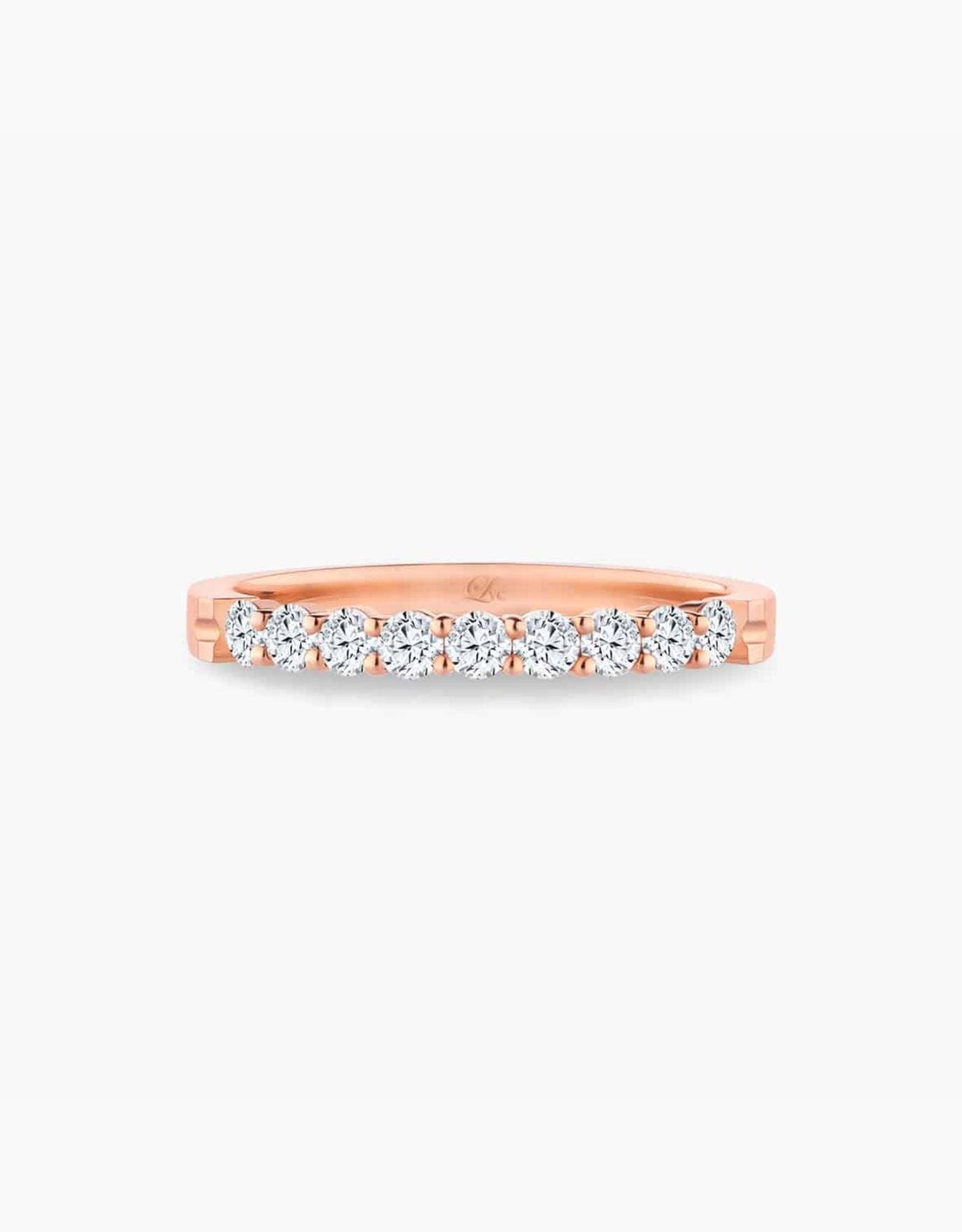 LVC Eterno Harmony Wedding Band in Rose Gold with Diamonds