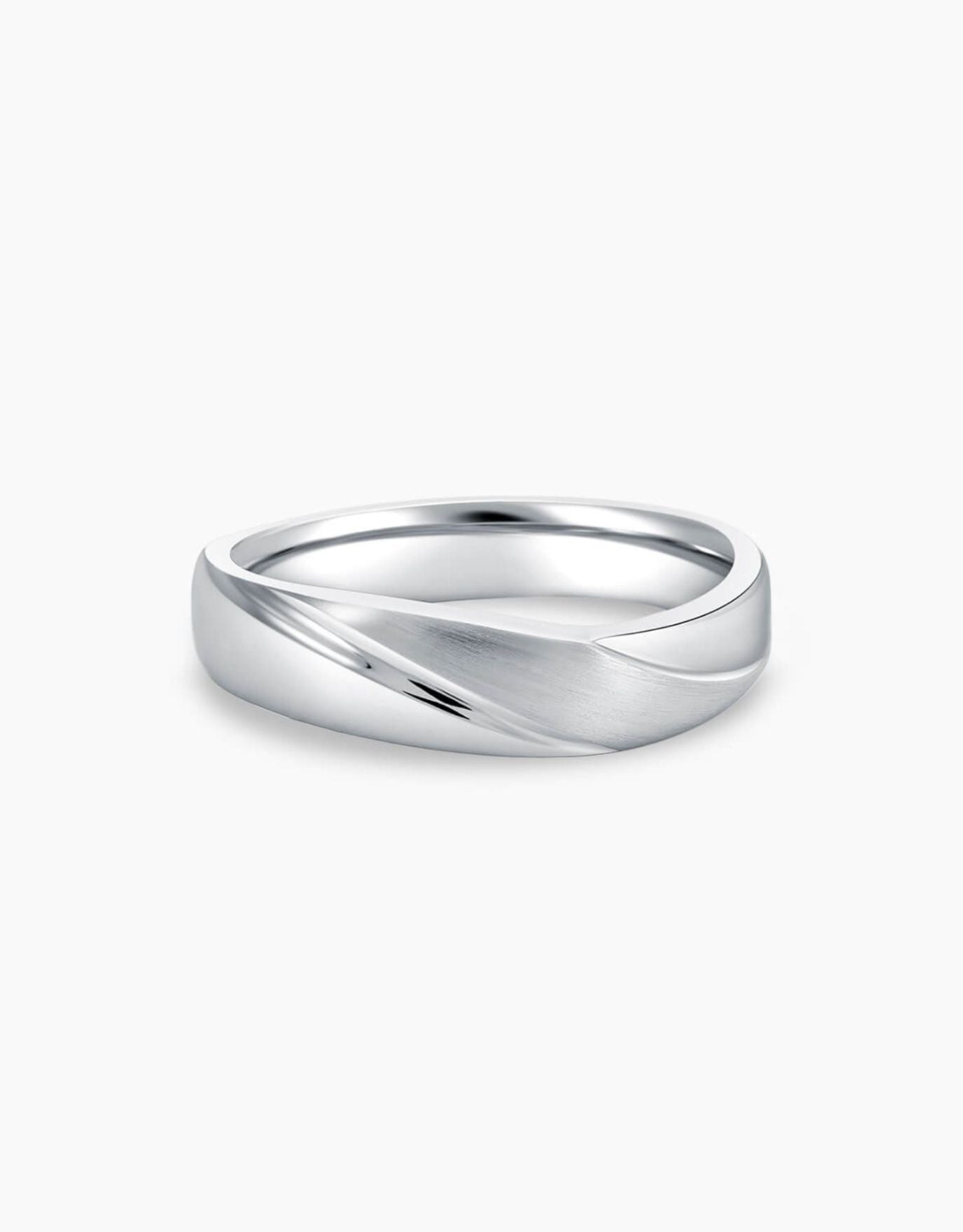 LVC Purete Classic Wedding Band with Layered Matte Finish in Platinum