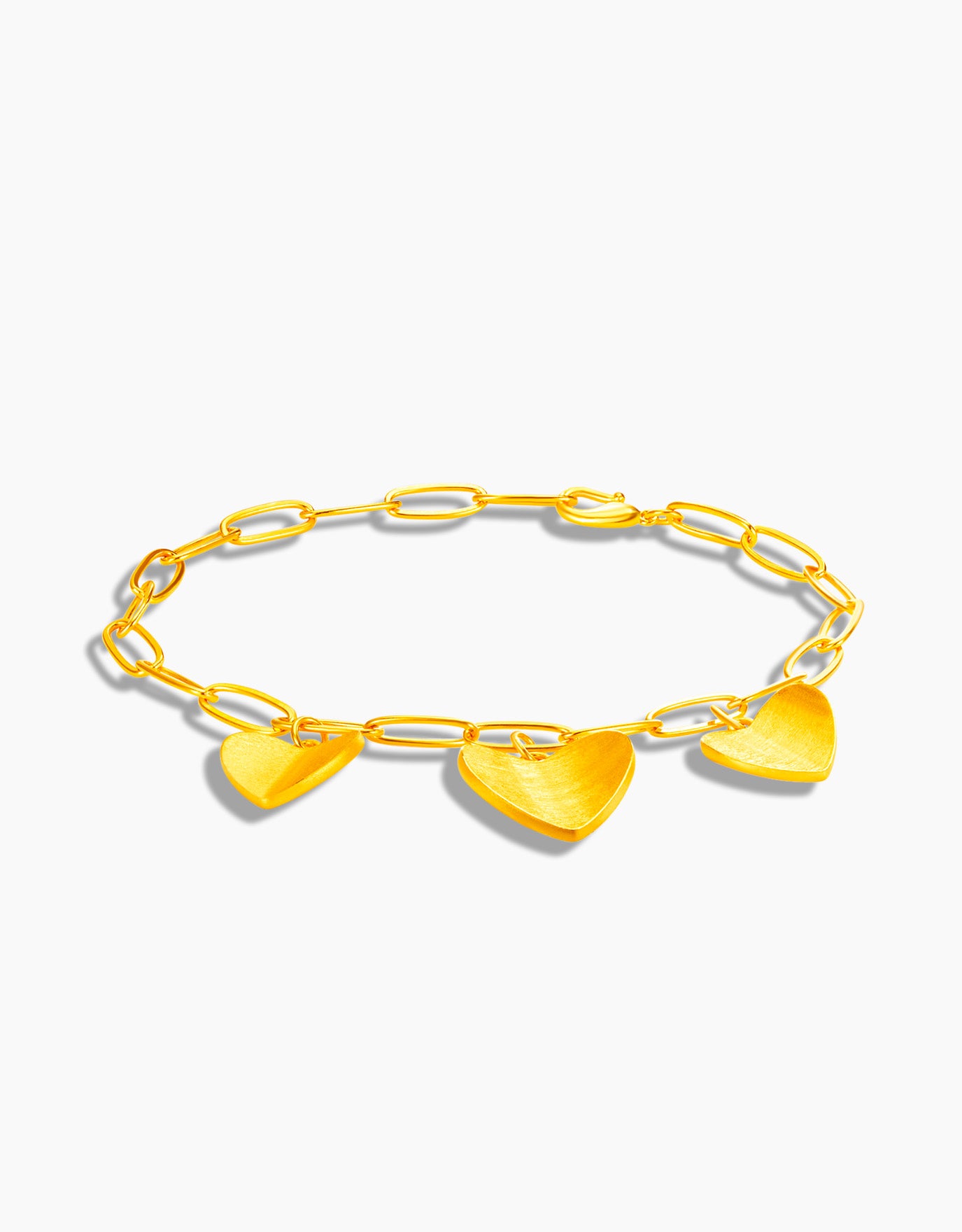 LVC 9IN Trinity Carla Heart 999 Gold Bracelet