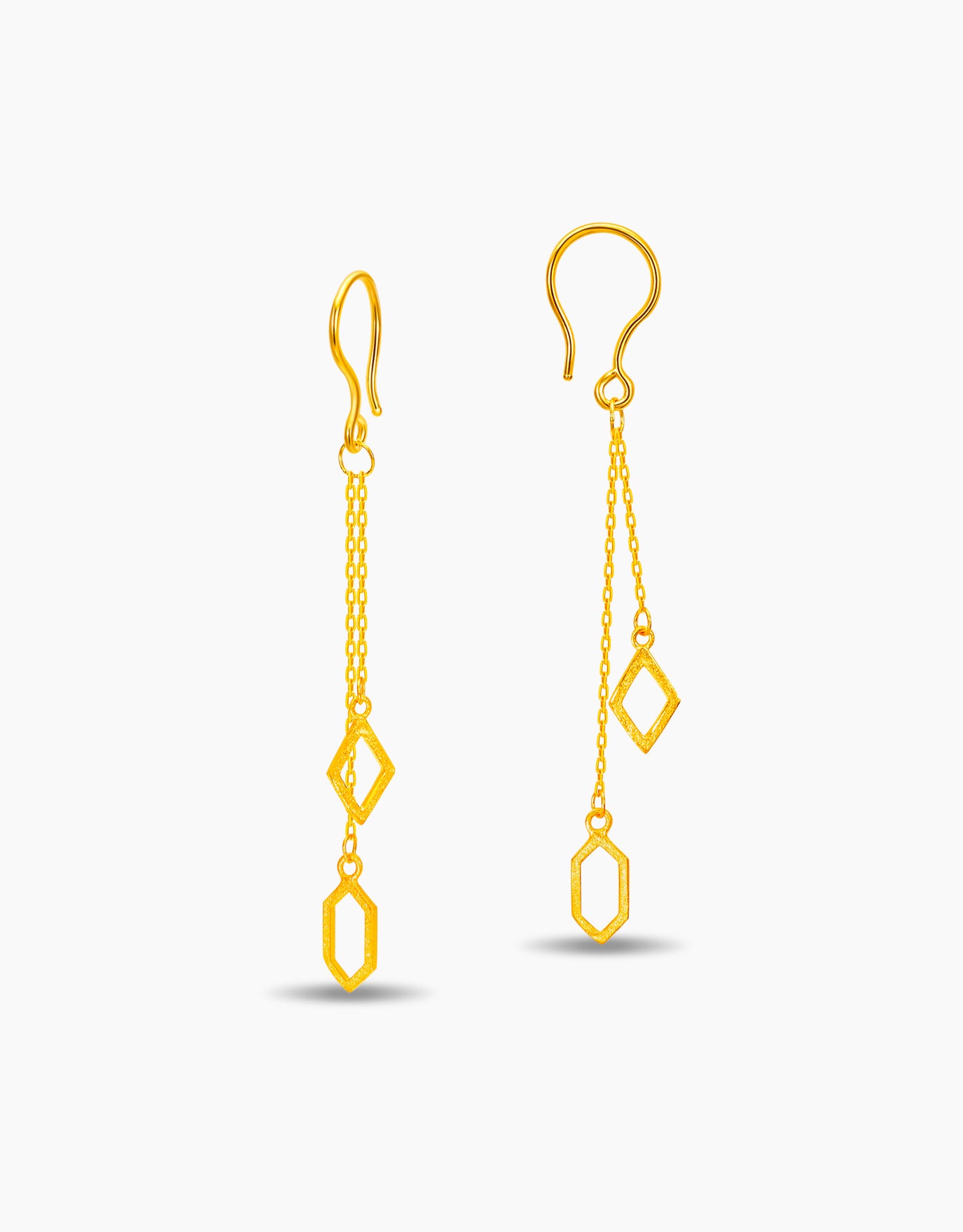 LVC 9IN Serene Cascade Dangling 999 Gold Earrings