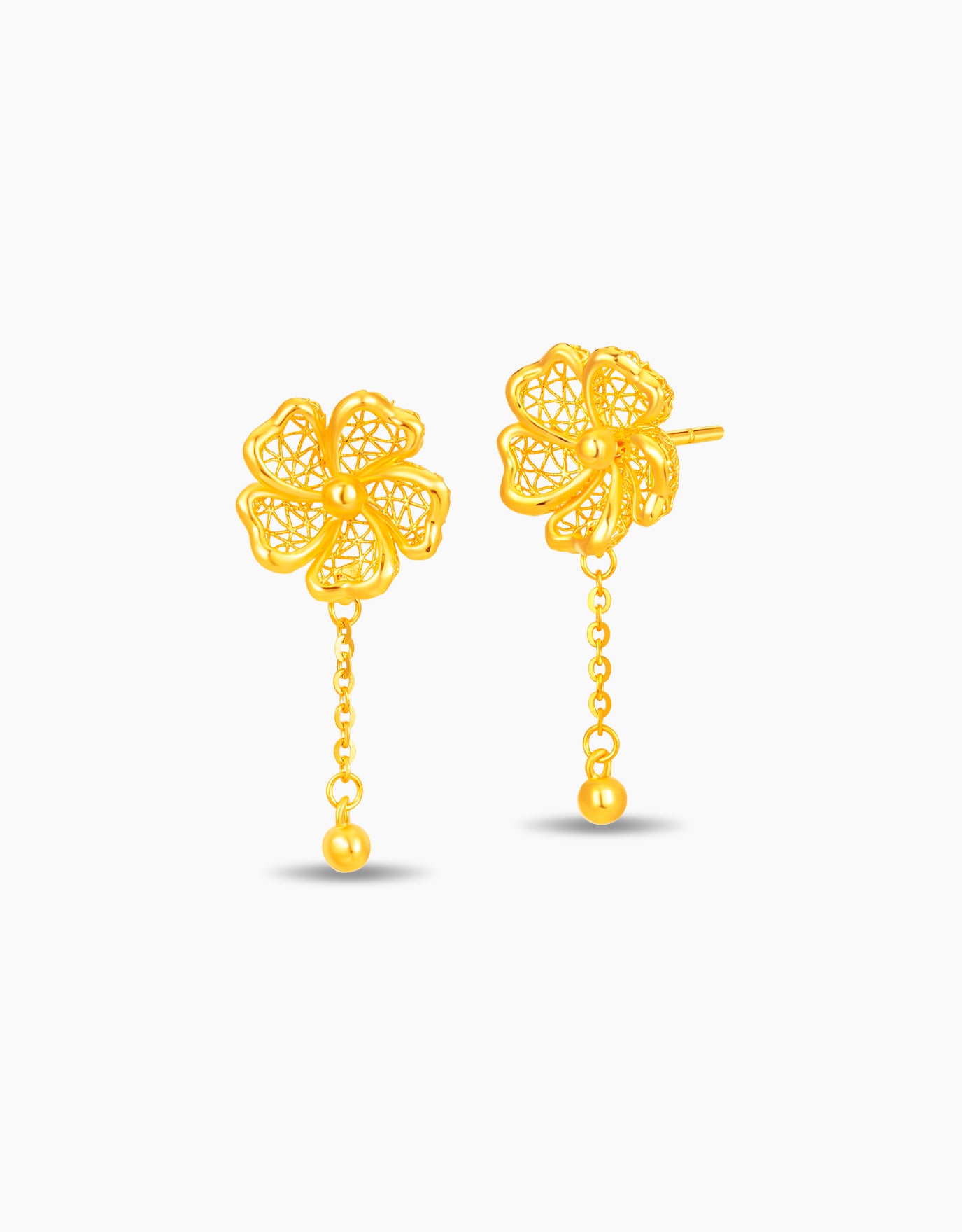 LVC 9IN Periwinkle 999 Gold Earrings