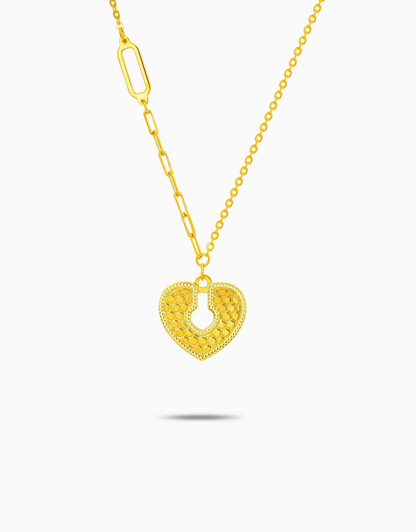 LVC 9IN Locket Heart 999 Gold Necklace