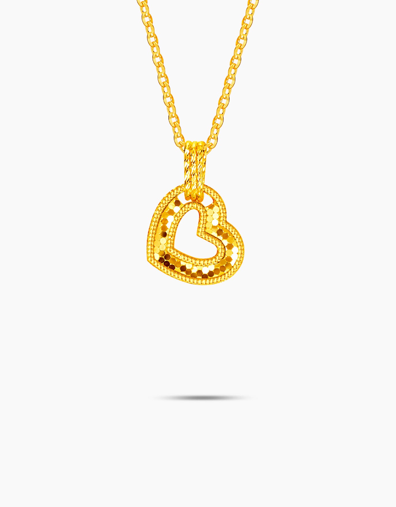 LVC 9IN Radiant Heart 999 Gold Necklace