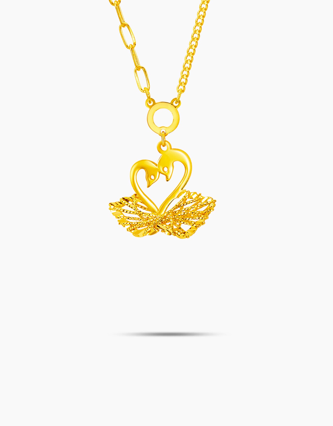 LVC 9IN Knotted Heart 999 Gold Necklace