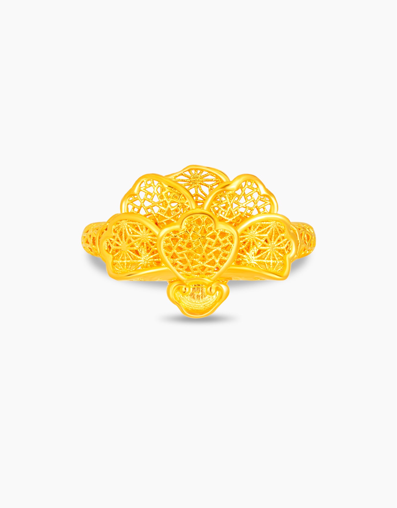 LVC 9IN Ginkgo 999 Gold Ring