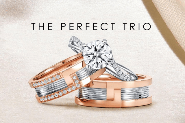 Gold wedding band sets 2025 for him and her