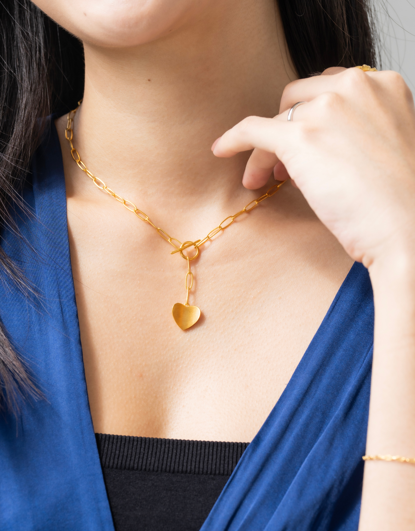 LVC 9IN Carla Heart 999 Gold Necklace