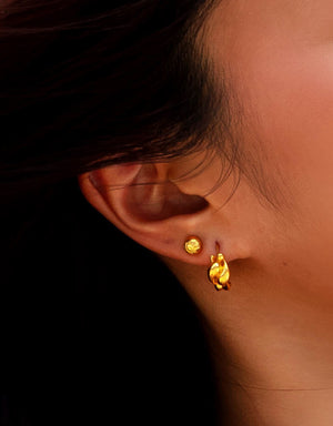 LVC MOD22 Sunlit Dewdrop Gold Hoop Earrings