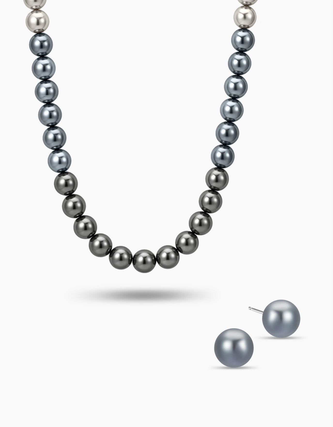 LVC Charmes Gradient Pearl Shine Pearls Necklace & Earrings Bundle