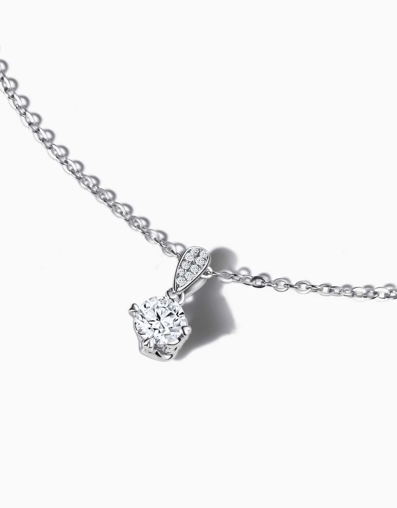 White gold and sale diamond necklace