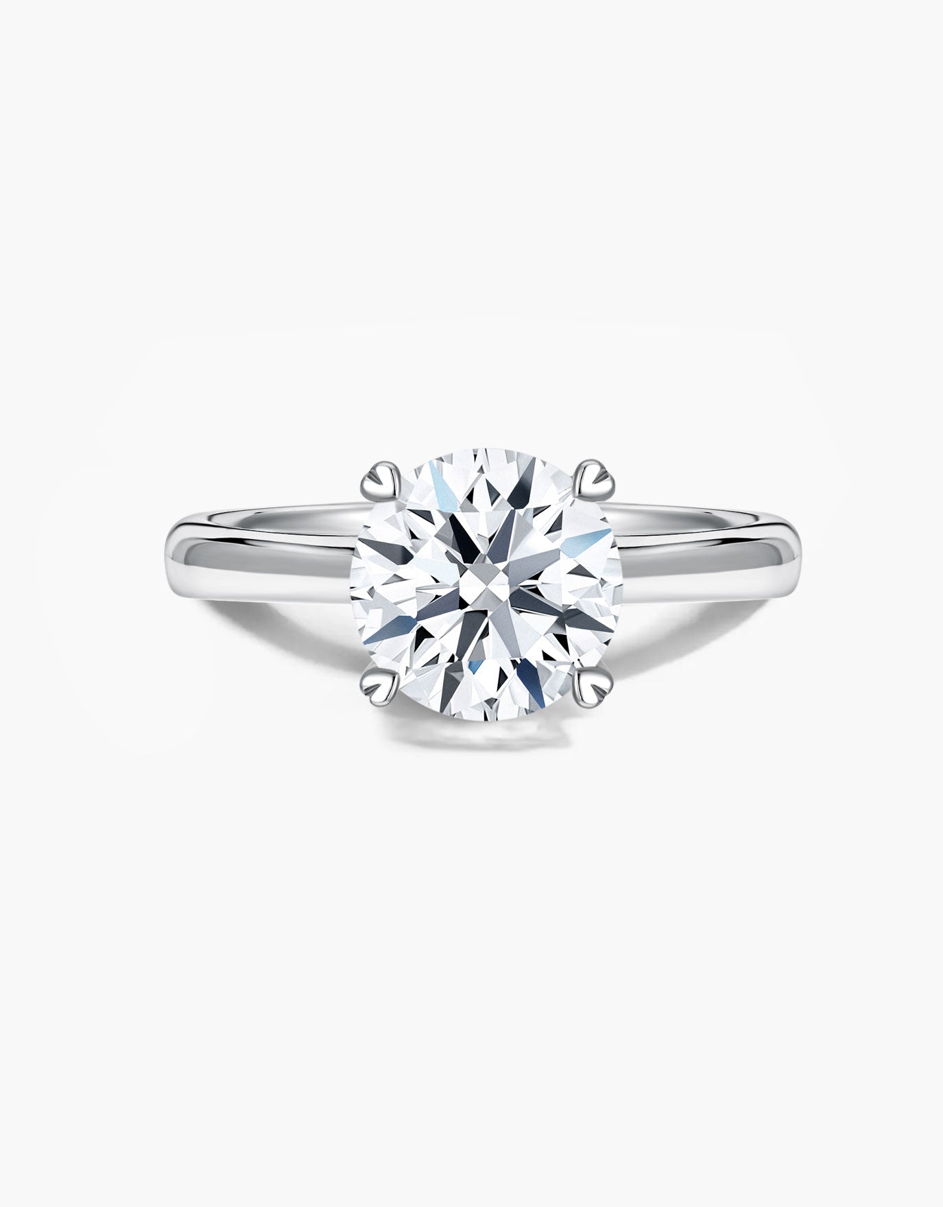 LVC Precieux Armor Solitaire Diamond Ring with Heart Shaped Prongs