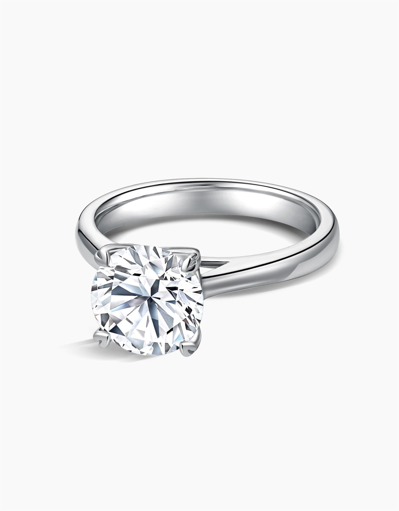 LVC Precieux Armor Solitaire Diamond Ring with Heart Shaped Prongs