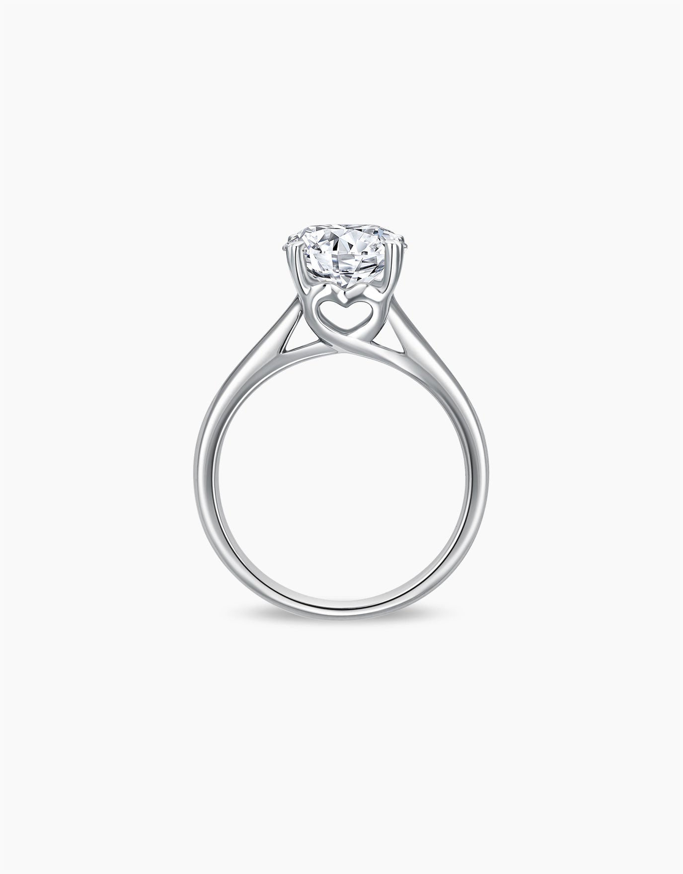 LVC Precieux Armor Solitaire Diamond Ring with Heart Shaped Prongs