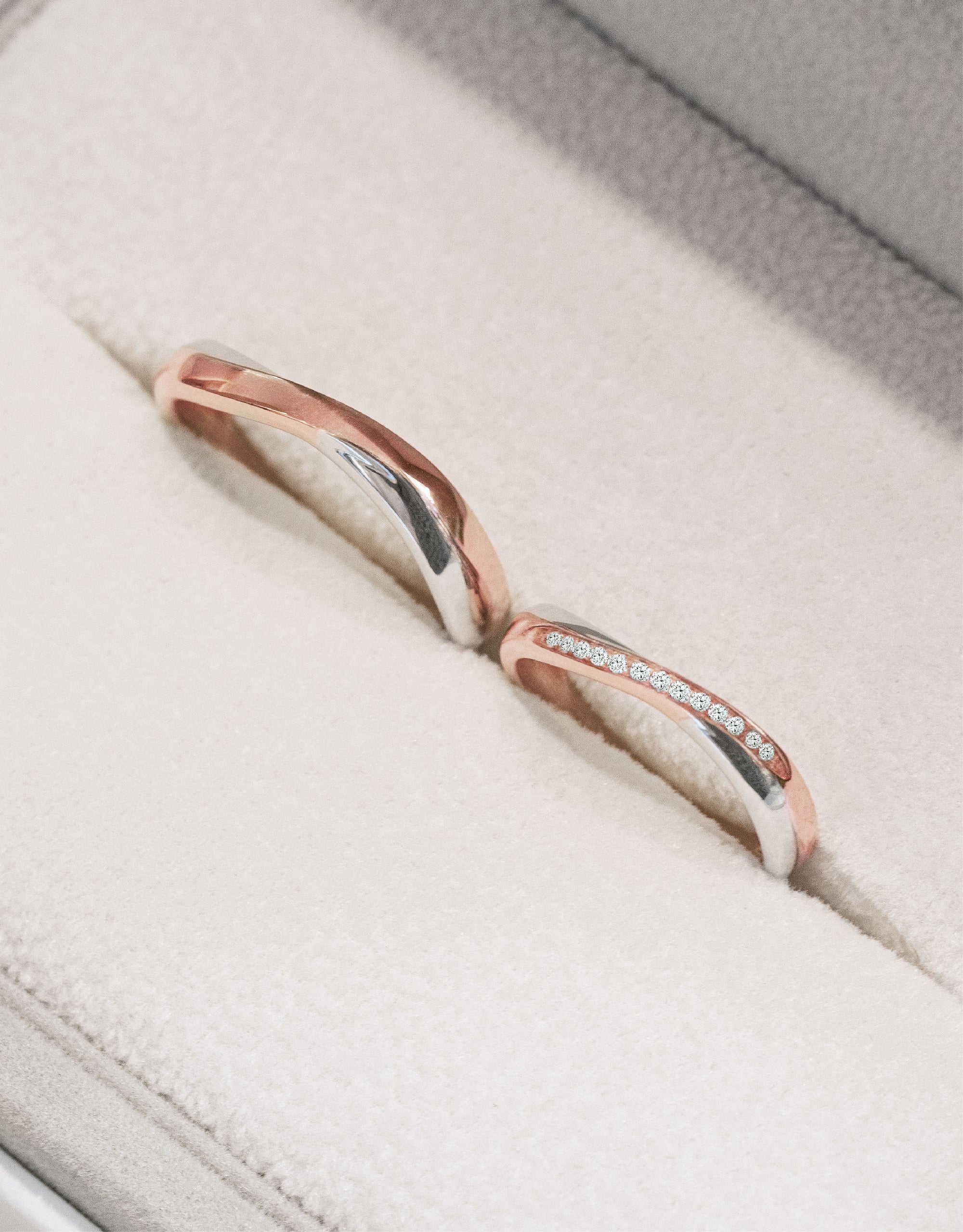LVC Perfection Bliss Wedding Band in White and Rose Gold