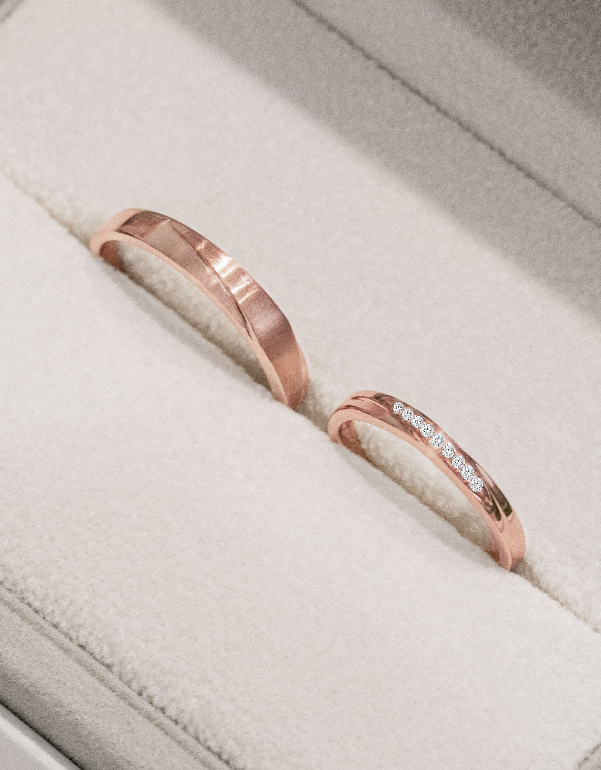 LVC Perfection Matte Curve Wedding Band in Rose Gold