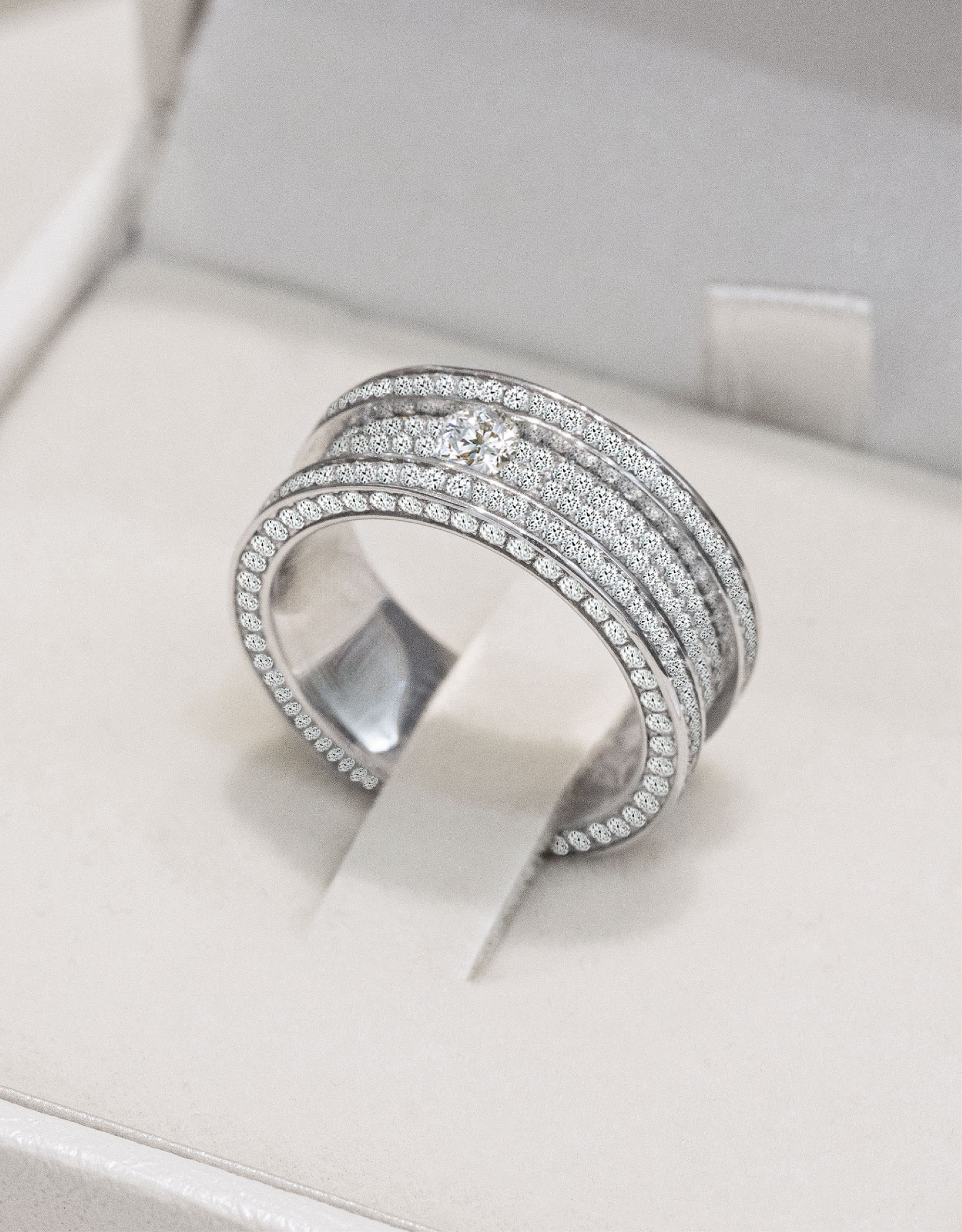 LVC Promise Anniversary Wedding Band Full Encrusted with Round Brilliant Diamonds