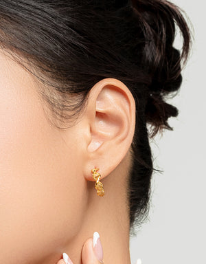 LVC MOD22 Double Helix Gold Hoop Earrings