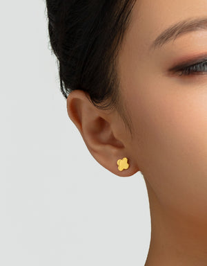 LVC MOD22 Wisteria Clover Gold Earrings