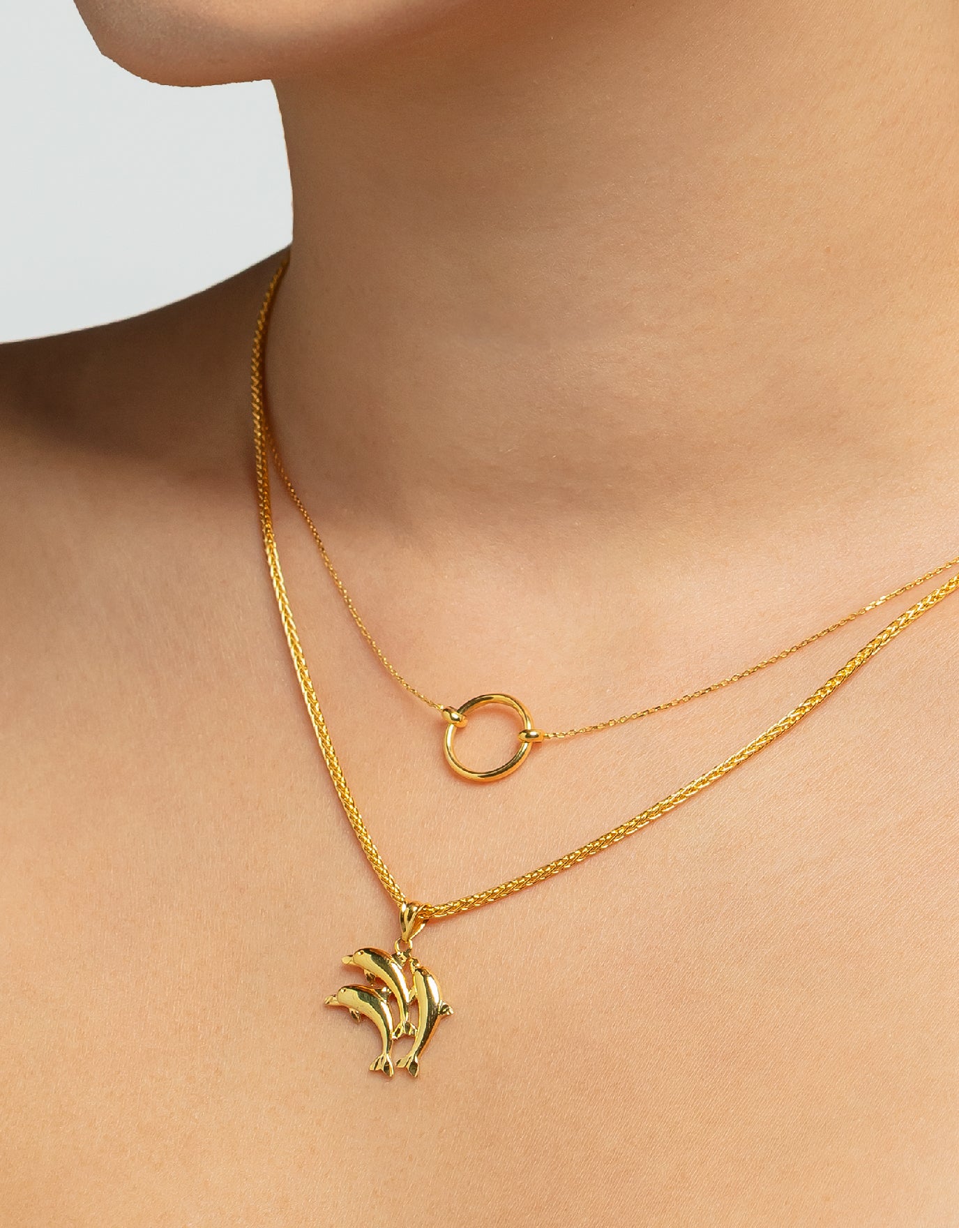 LVC MOD22 Dolphin Party Gold Pendant