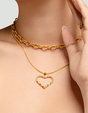 LVC MOD22 Twisted Heart Gold Pendant