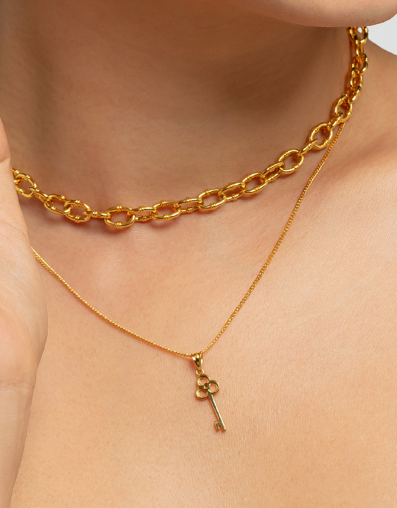 LVC MOD22 Shamrock Luck Gold Key Pendant