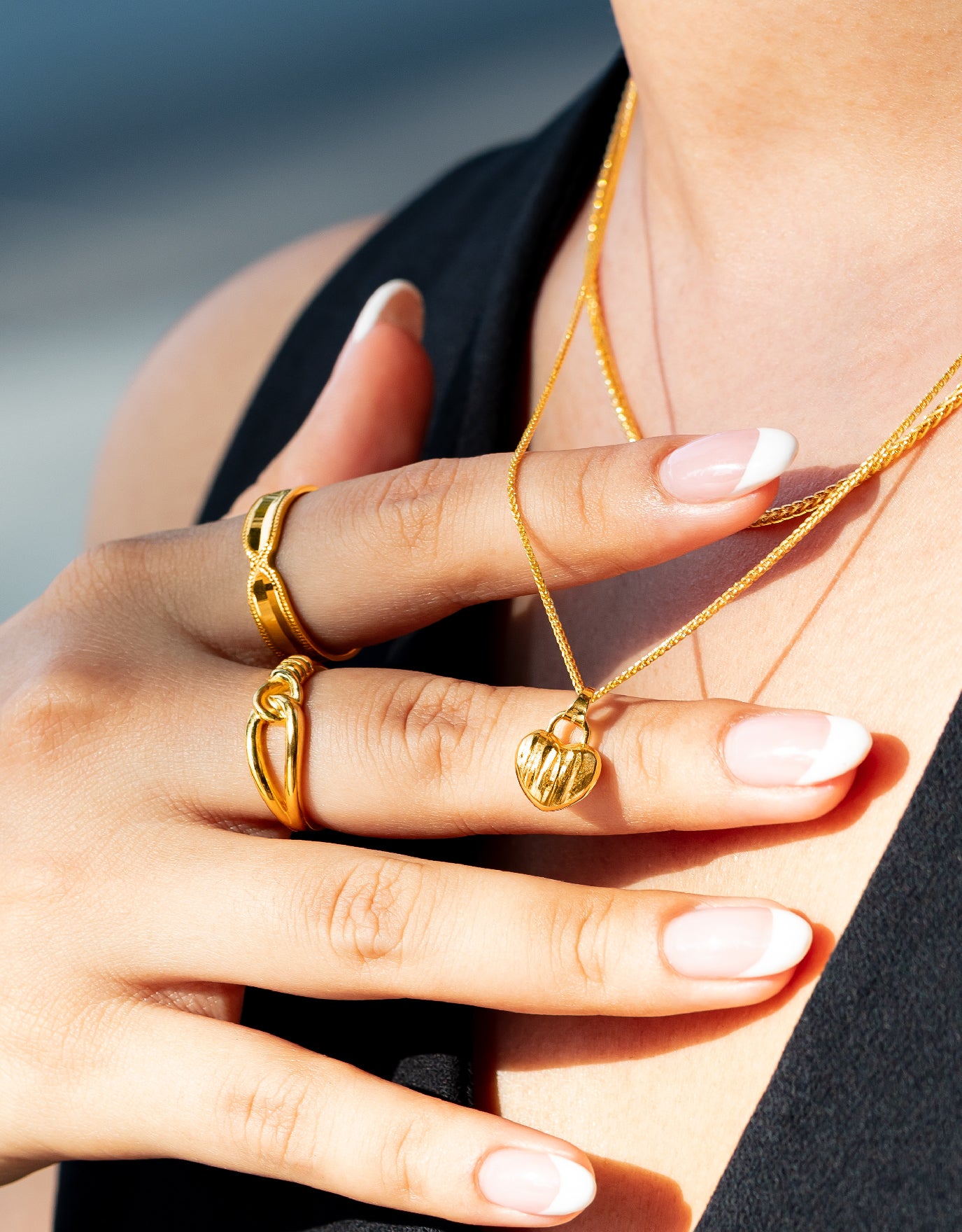 LVC MOD22 Love & Luck Gold Pendant & Earrings Bundle Set