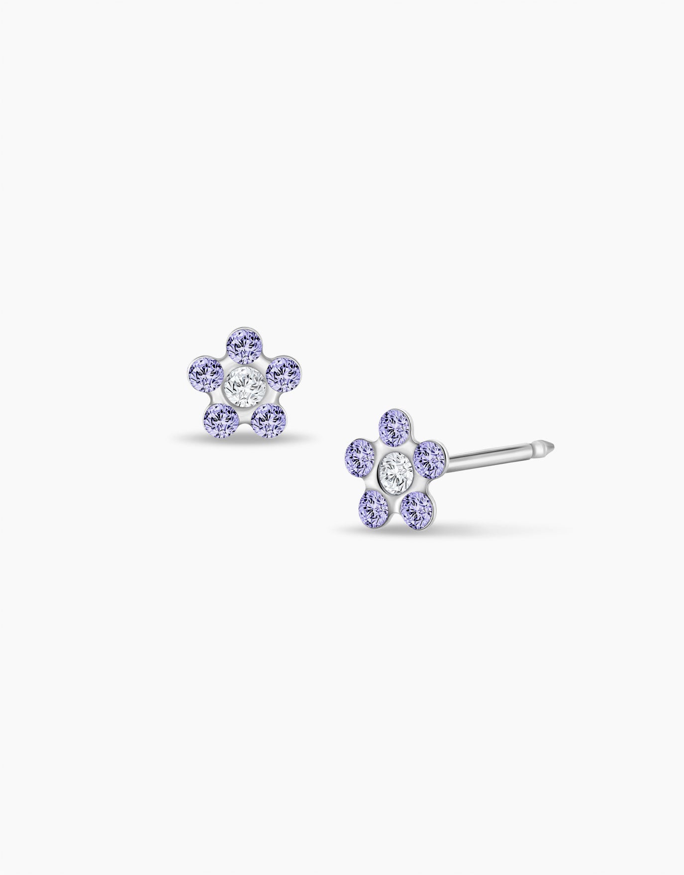 LVC April Crystal Flower Ear-Piercing Stud