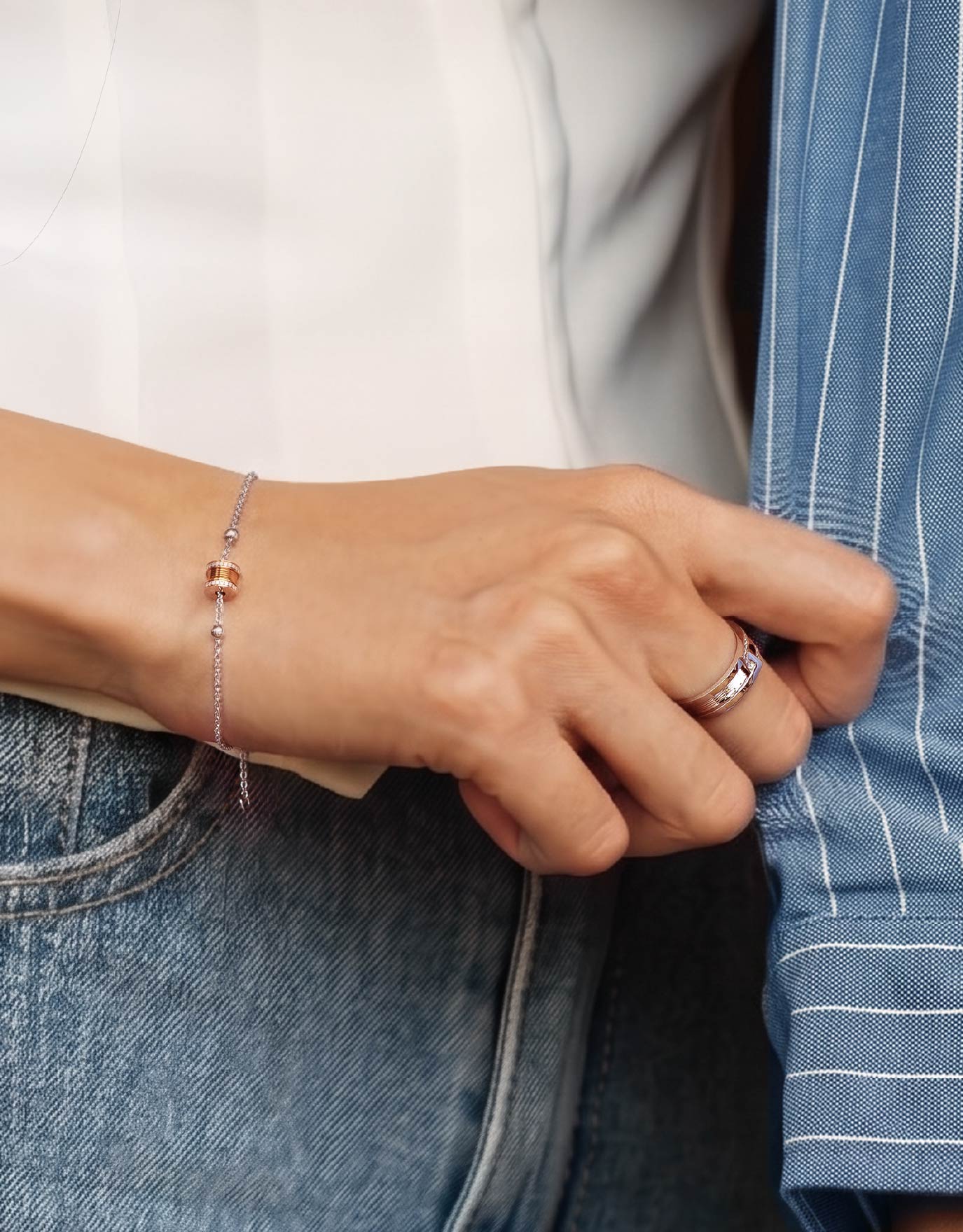 LVC Promise Interlocking Wedding Band with Diamonds