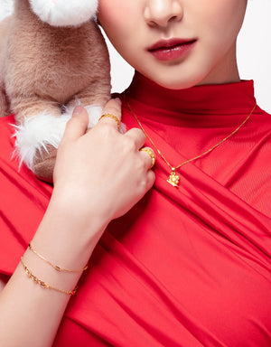 LVC 9IN Angel Horse 999 Gold Zodiac Pendant