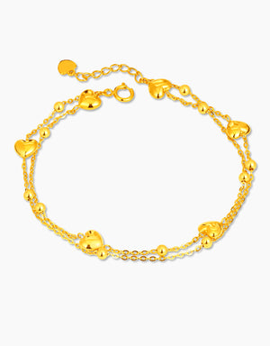 LVC MOD22 Heartline Duet Cable Gold Bracelet