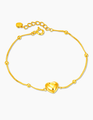 LVC MOD22 Heartbeam Curb Gold Bracelet