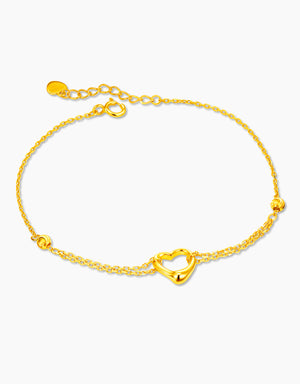 LVC MOD22 Heartloop Duo Chain Gold Bracelet