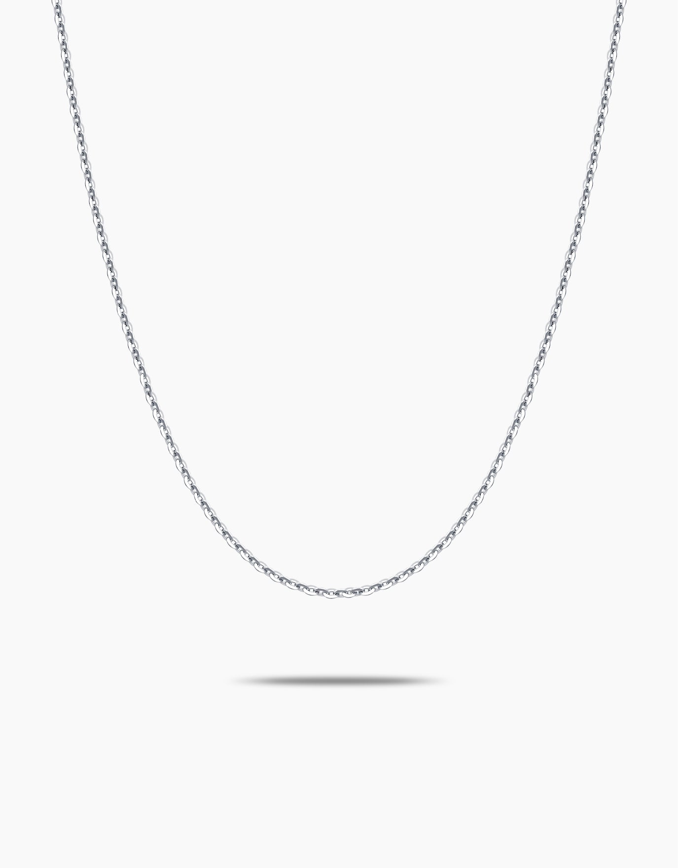 LVC 10K White Gold Round Link Chain