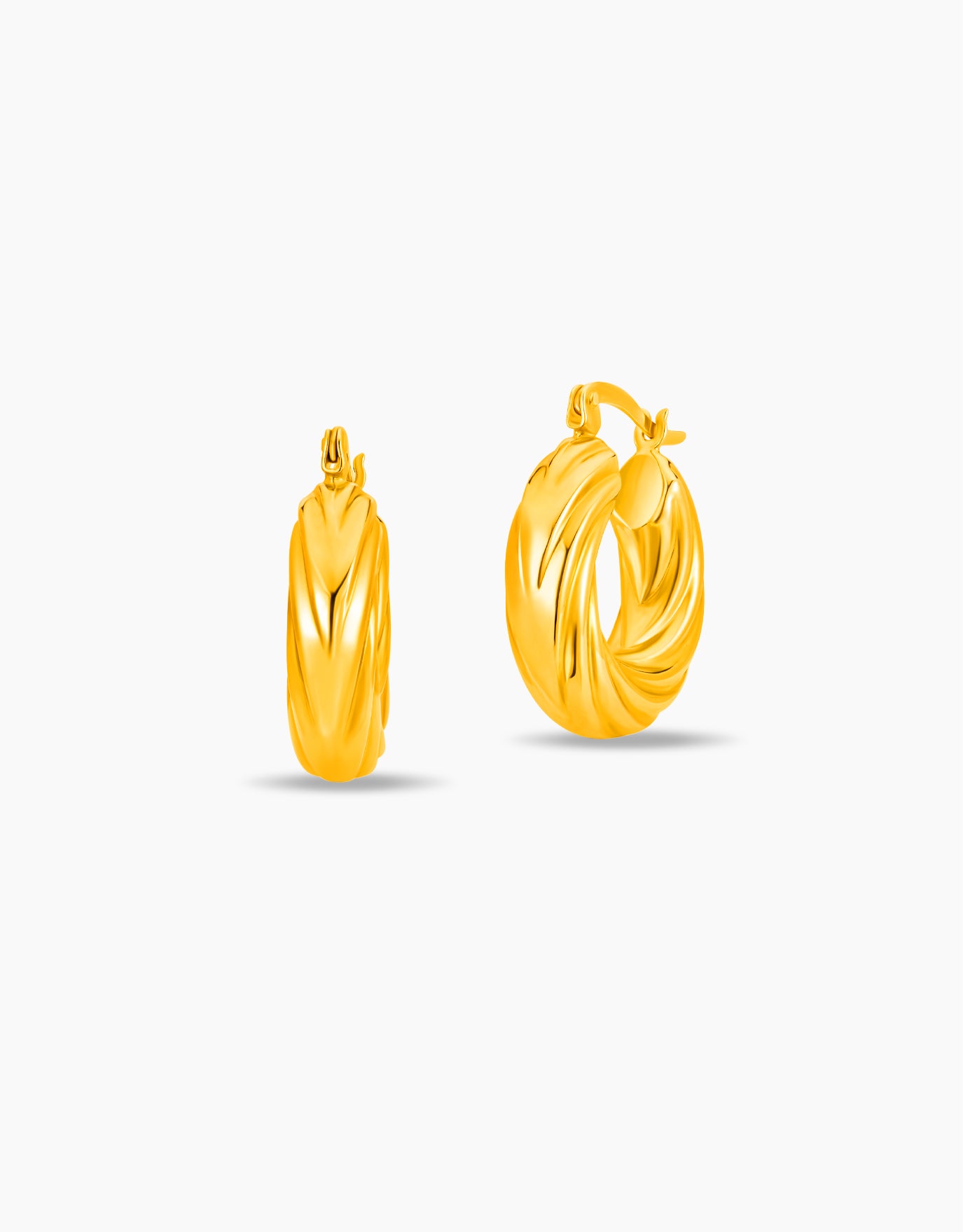 LVC MOD22 Spiral Luxe Gold Hoop Earrings