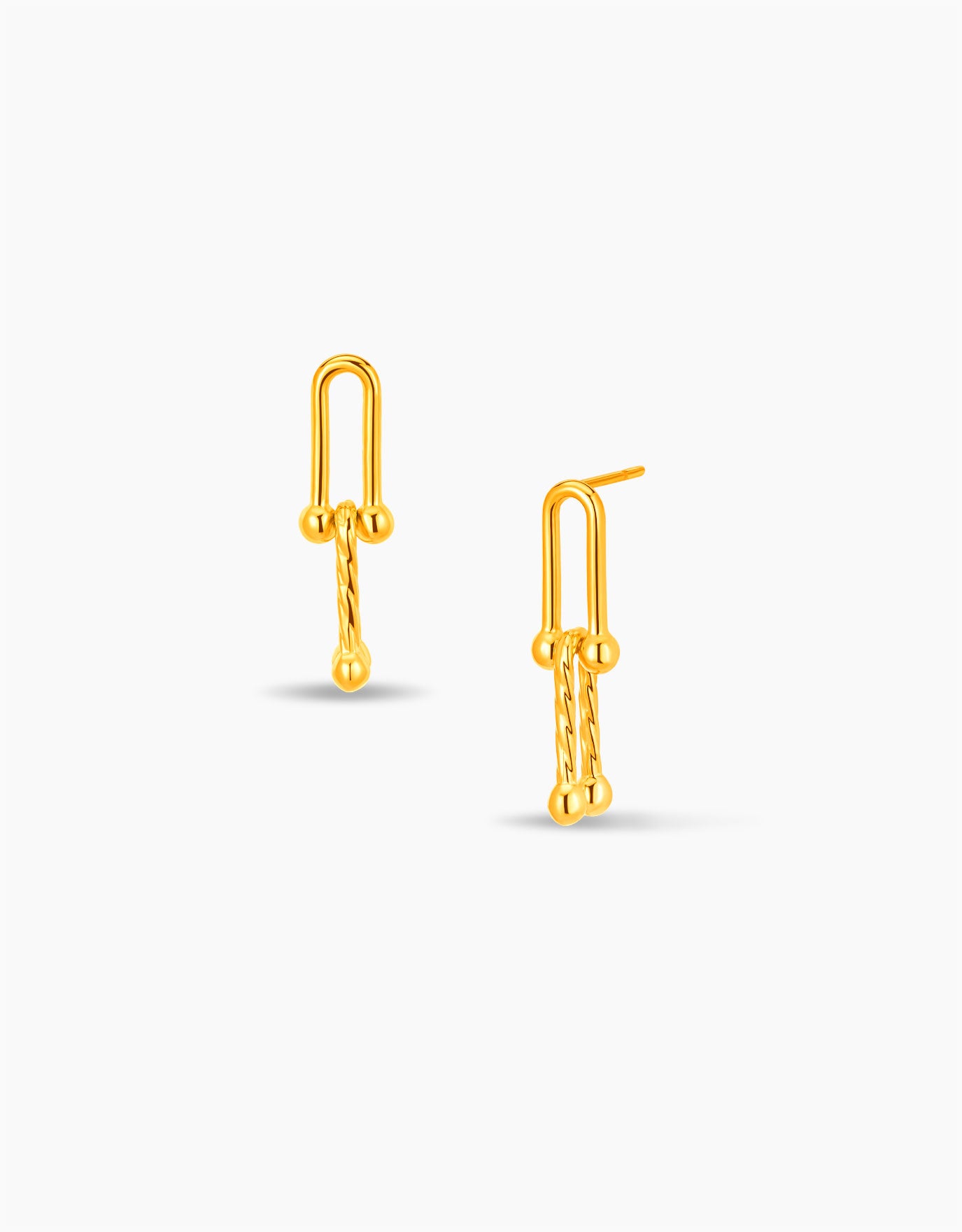 LVC MOD22 Double U 10K Gold Earrings