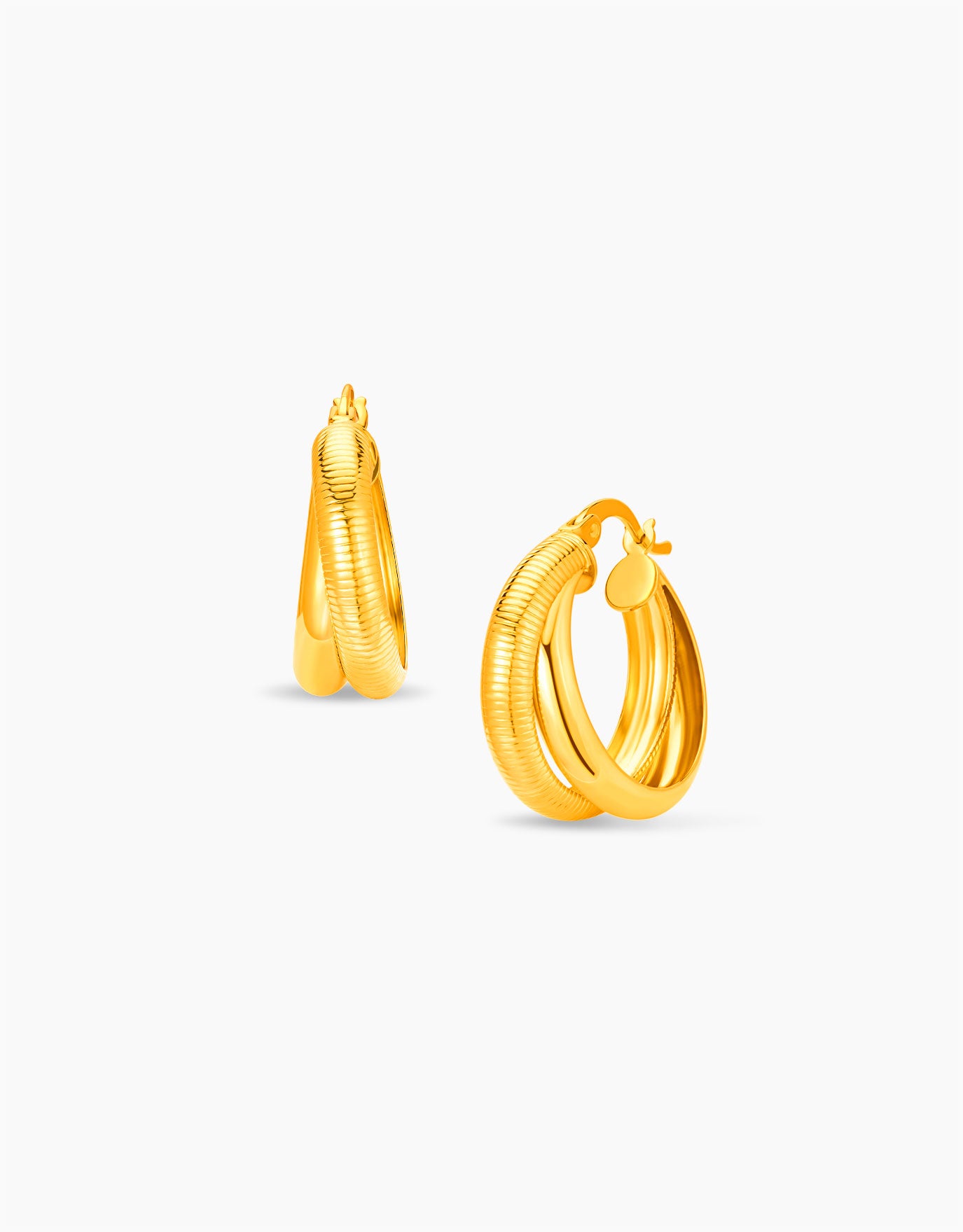 LVC MOD22 Duo Arquer Gold Hoop Earrings