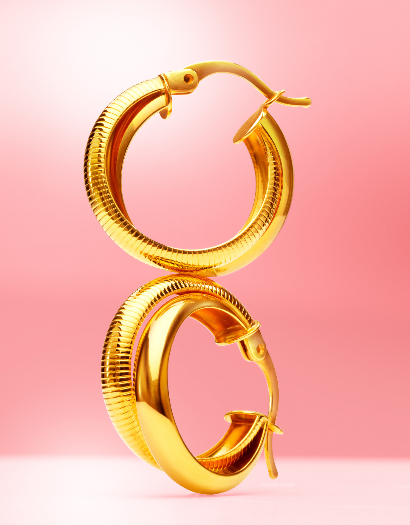 LVC MOD22 Duo Arquer Gold Hoop Earrings