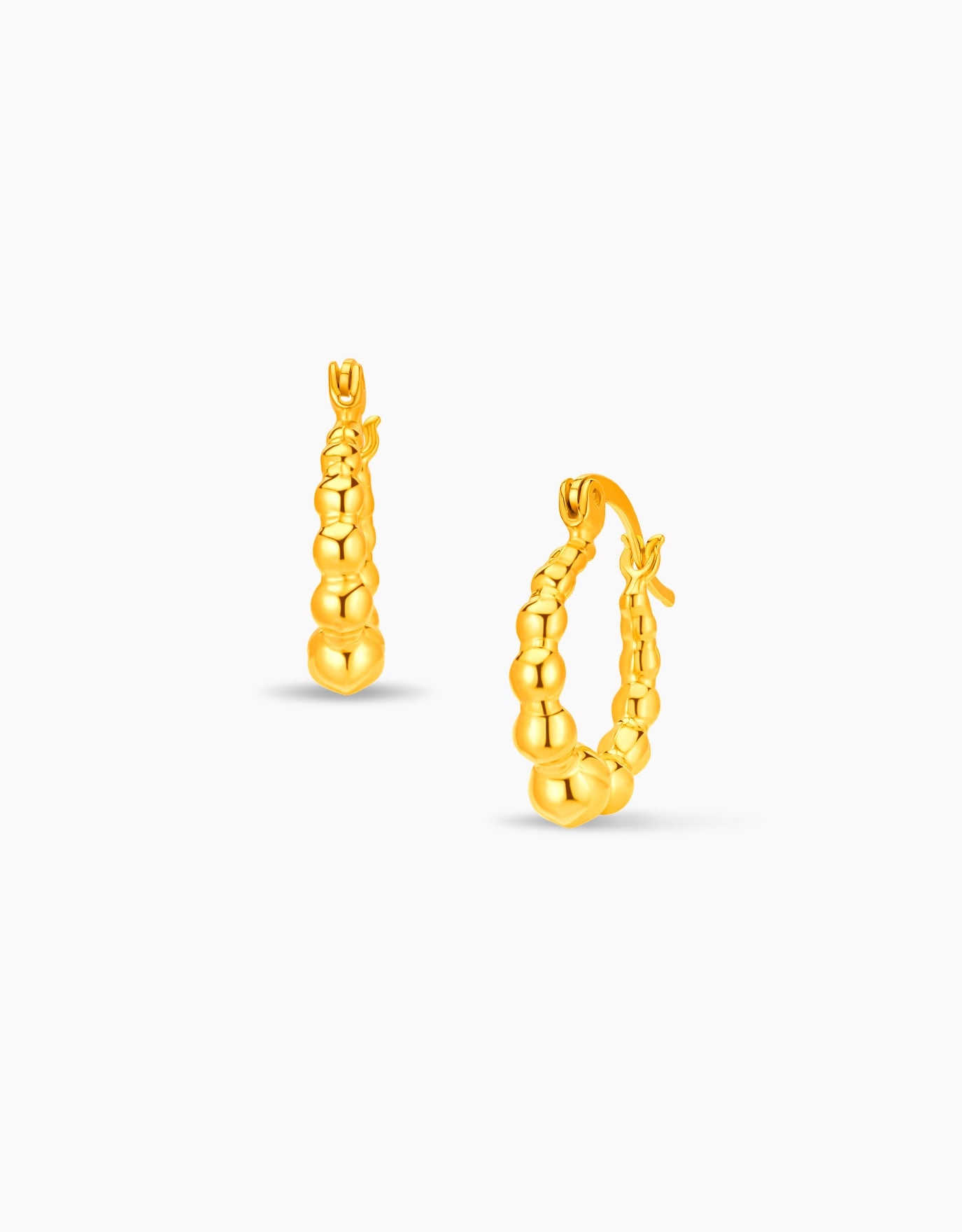 LVC MOD22 Ripple Bubbles Gold Hoop Earrings