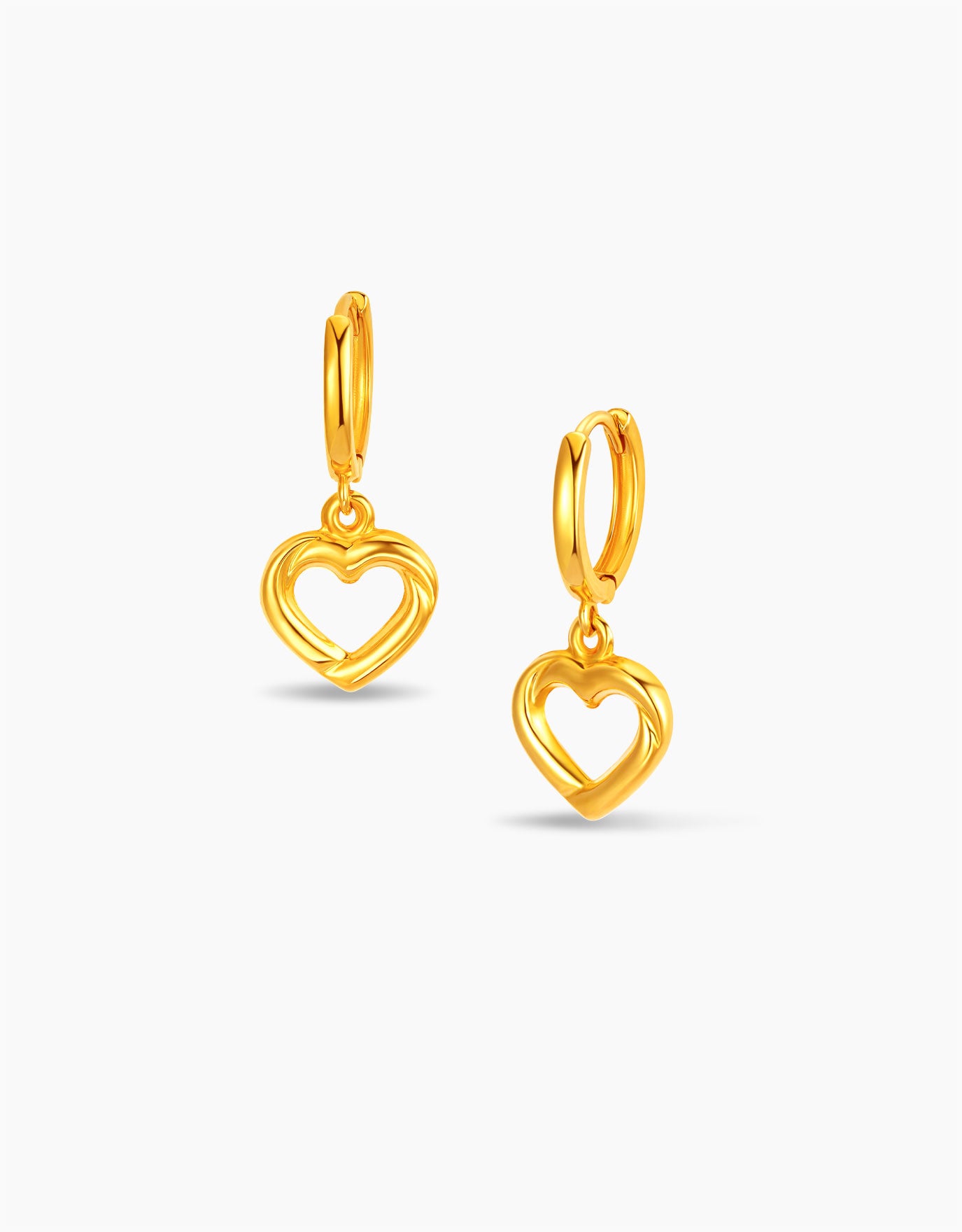 LVC MOD22 Drip Hearts Gold Hoop Earrings