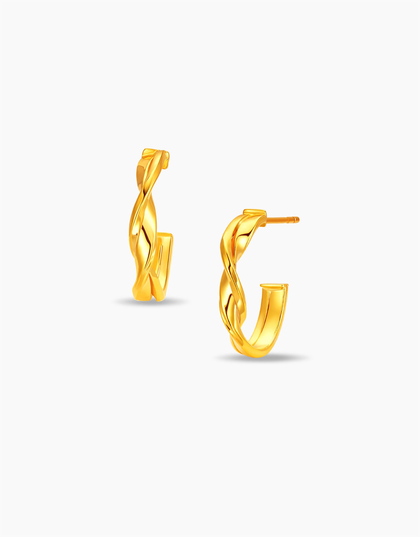 LVC MOD22 Twisted Band Gold Hoop Earrings