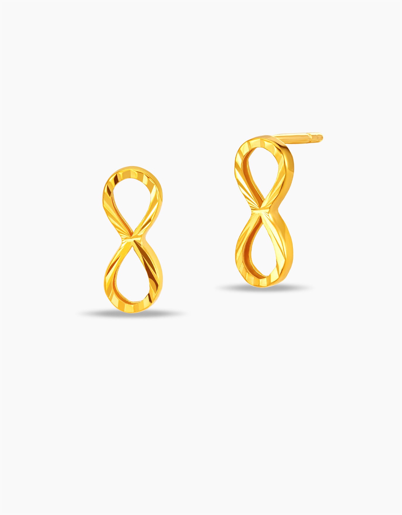 LVC MOD22 Upright Infinity Gold Earrings