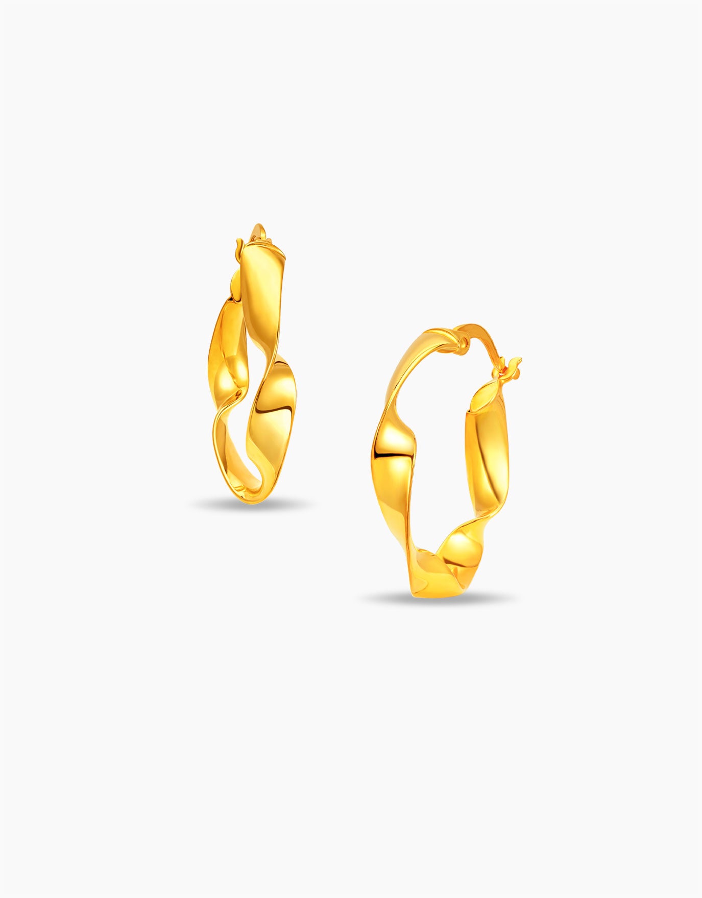 LVC MOD22 Curled Sash Gold Hoop Earrings