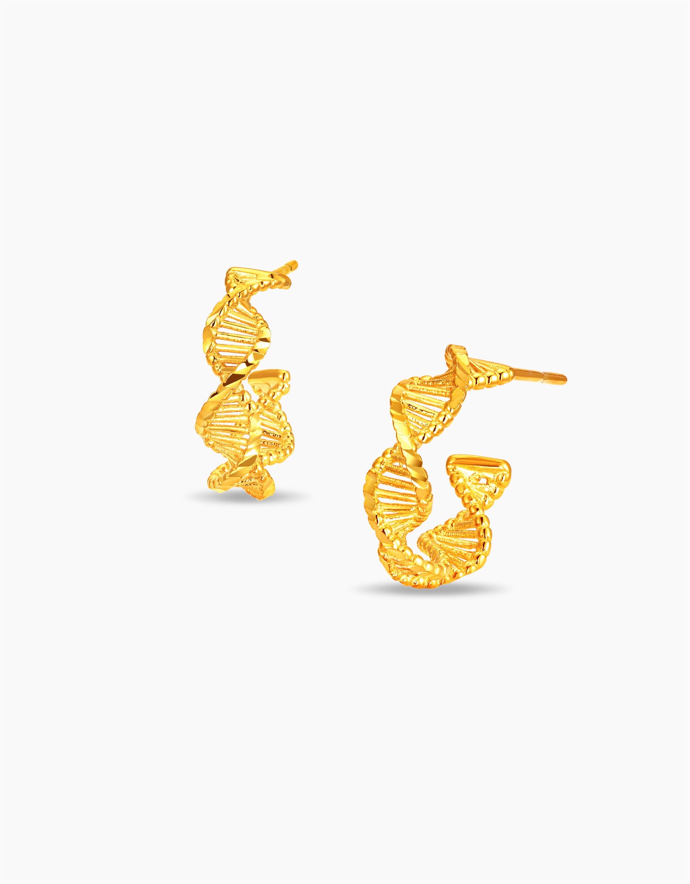 LVC MOD22 Double Helix Gold Hoop Earrings