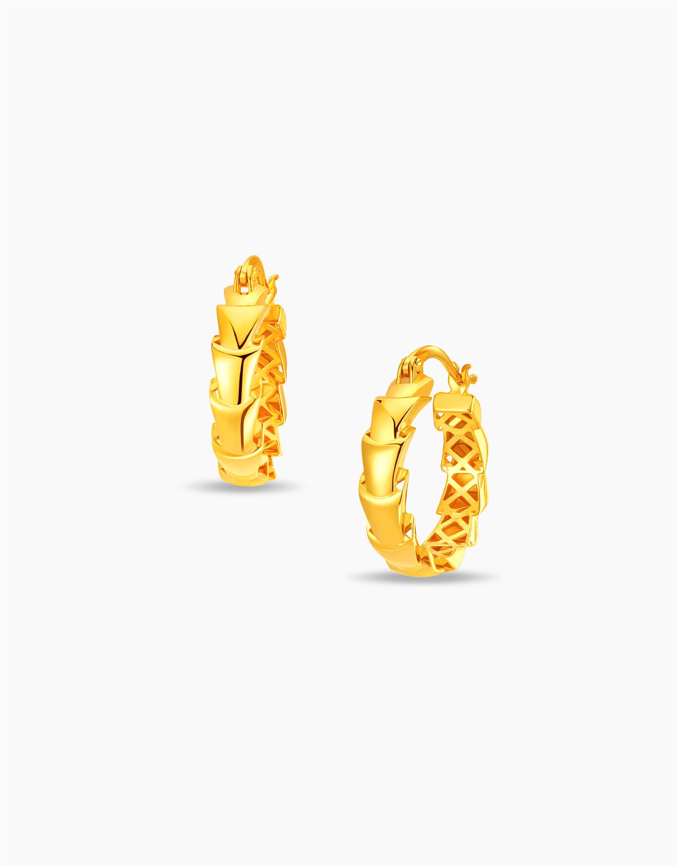 LVC MOD22 Claw Cascade Gold Hoop Earrings