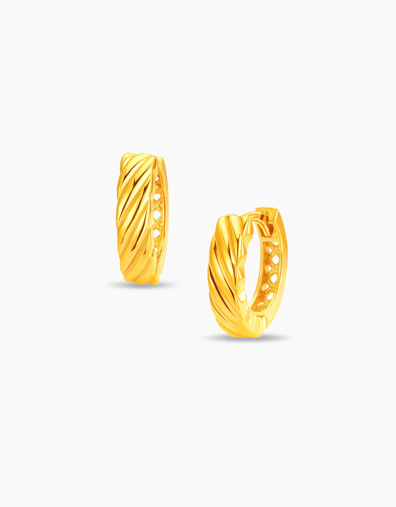 LVC MOD22 Pirouette Swirl Gold Hoop Earrings