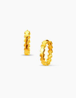LVC MOD22 Edgy Electra Gold Hoop Earrings