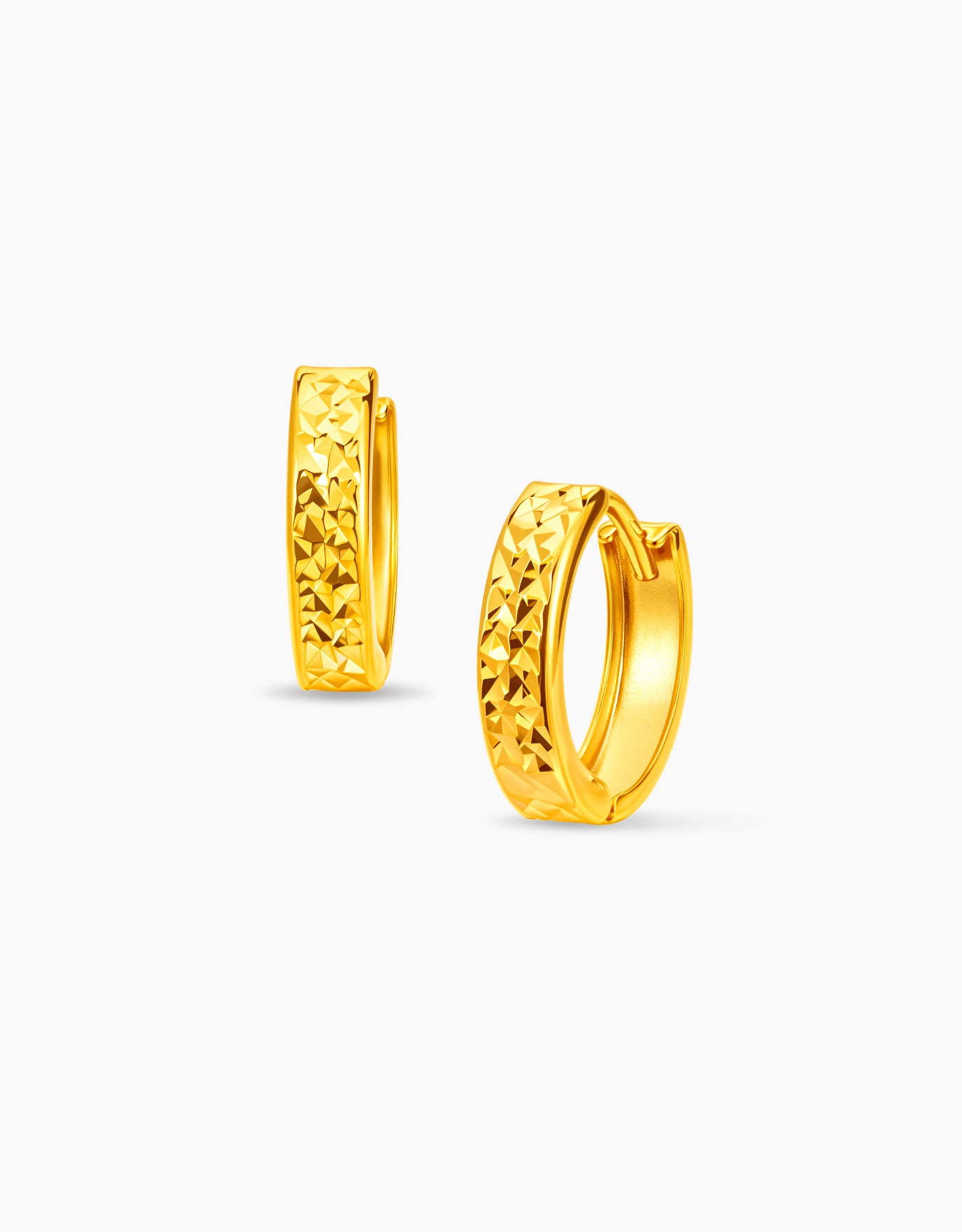 LVC MOD22 Krysta's Carvings Gold Hoop Earrings