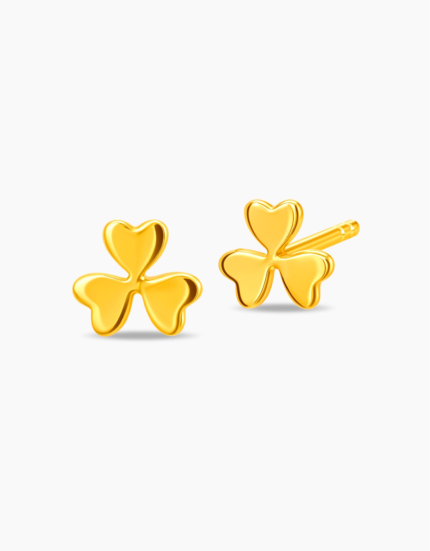 LVC MOD22 Triple Heart Clover Gold Earrings